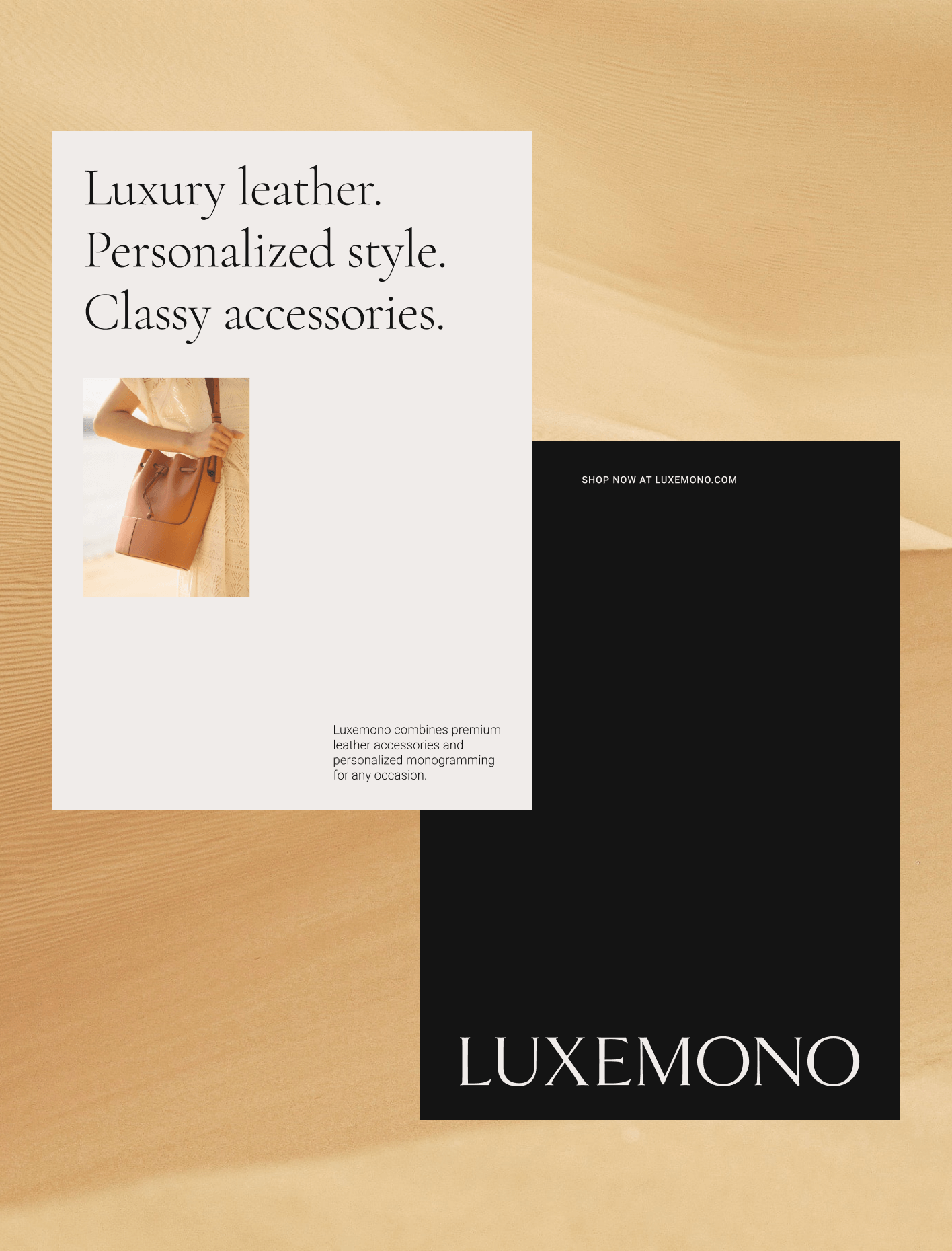 Luxemono's new brand identity on print application