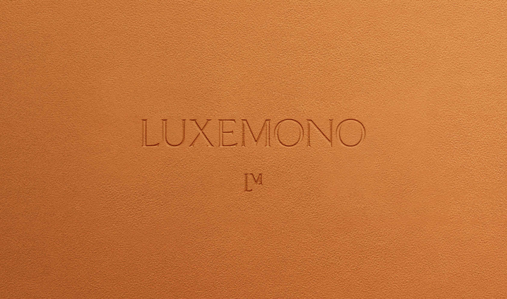 Luxemono Logo embossed into leather